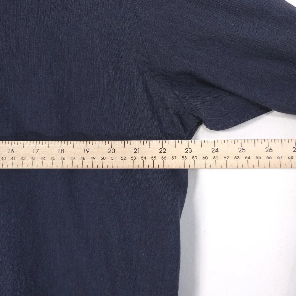 ETON Contemporary Sweden Mens Shirt 17.5 XL Navy Herringbone Cotton Romania EU44